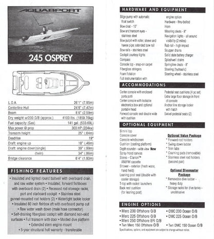 Aquasport 1996 Dealer Handbook Brochure