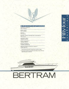 Bertram 54 Convertible Specification Brochure