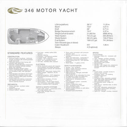 Carver 346 Motor Yacht Specification Brochure (2002)