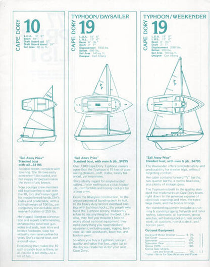 Cape Dory 1977 Price List