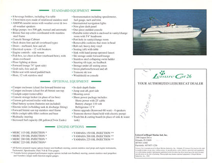 Regal Leisure Cat 26 Brochure