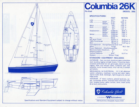 Columbia 26K Specification Brochure