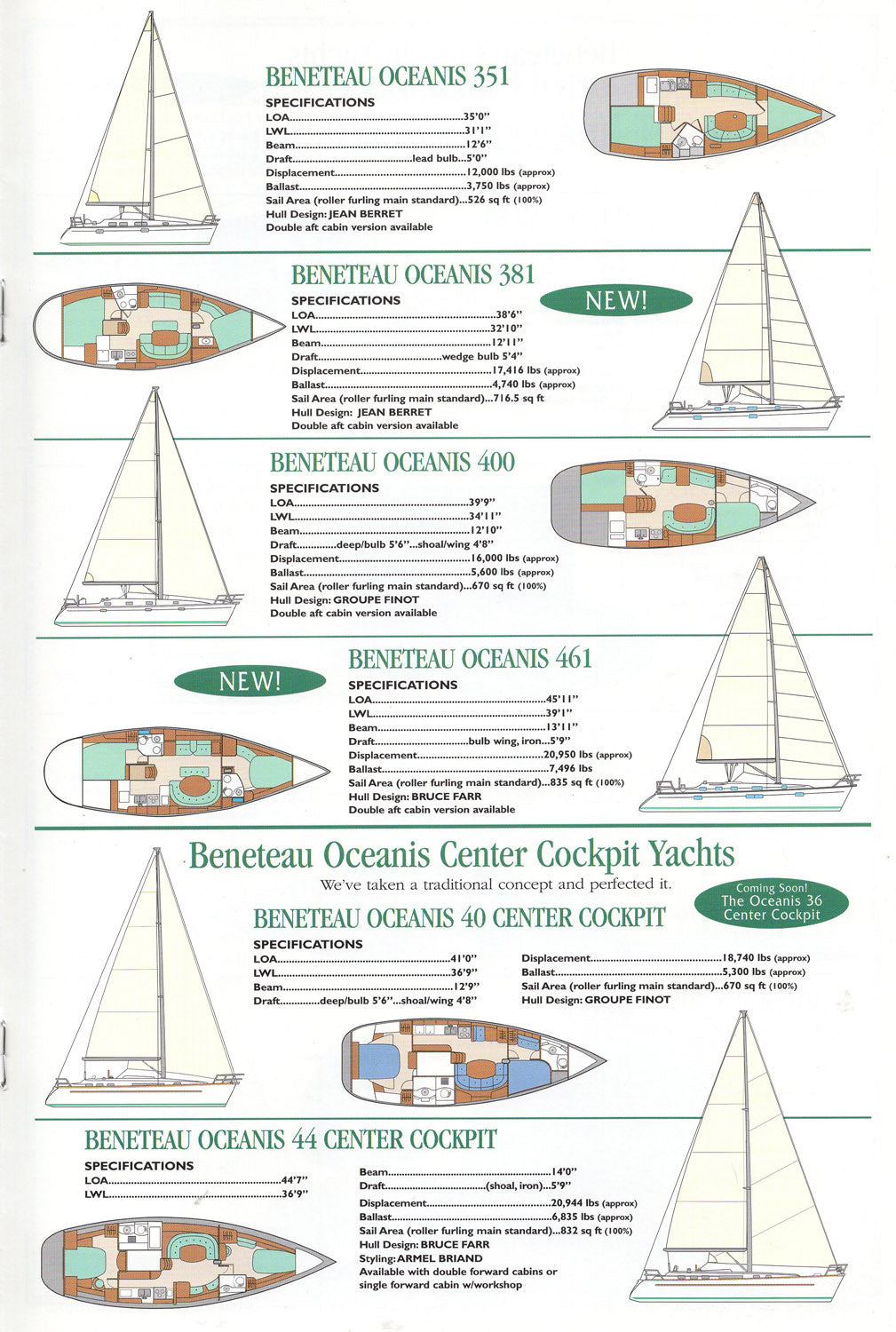 Beneteau 1997 Sail Brochure