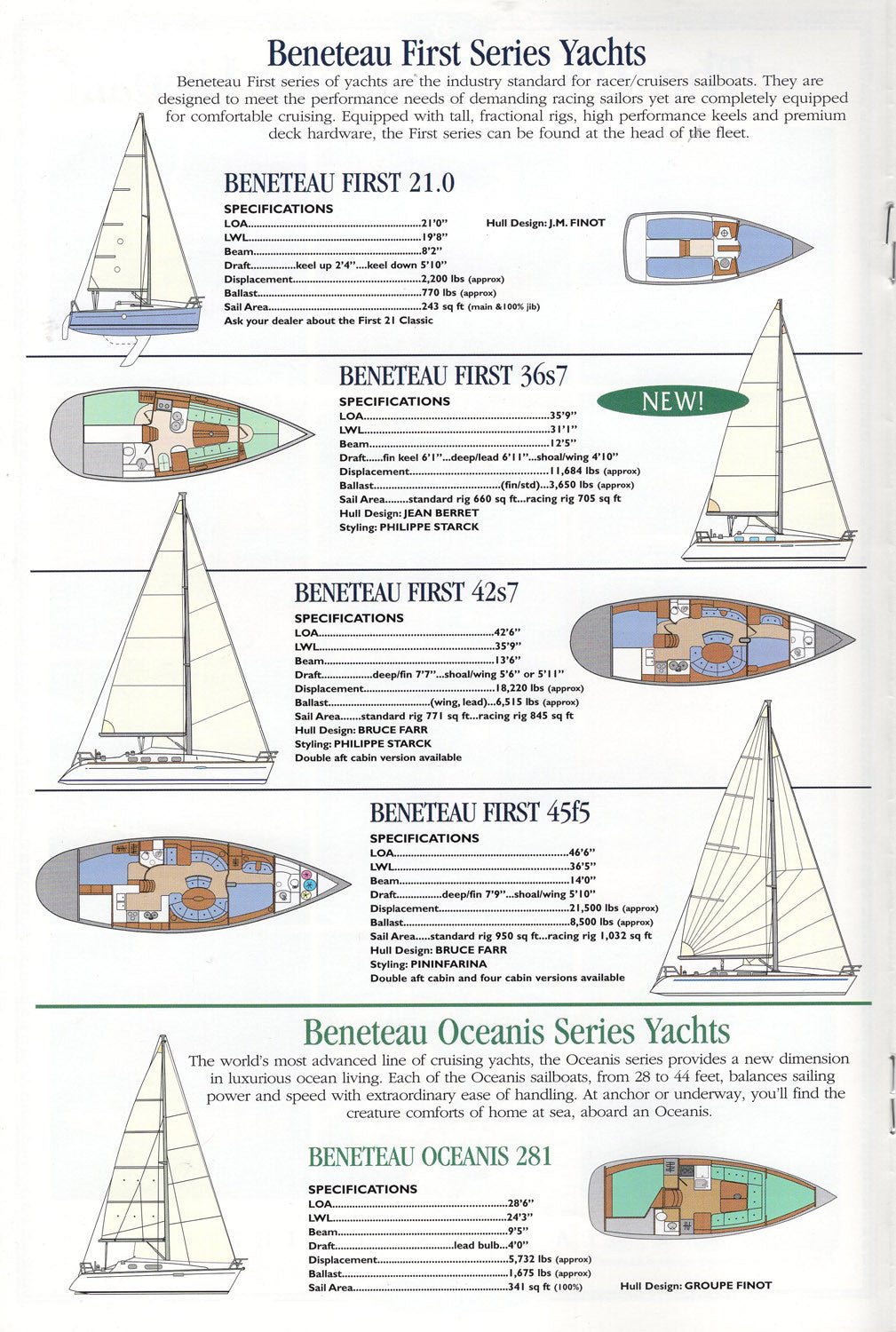 Beneteau 1996 Sail Brochure