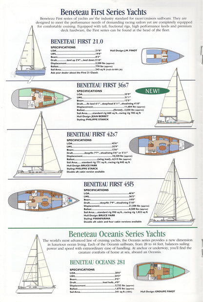 Beneteau 1996 Sail Brochure