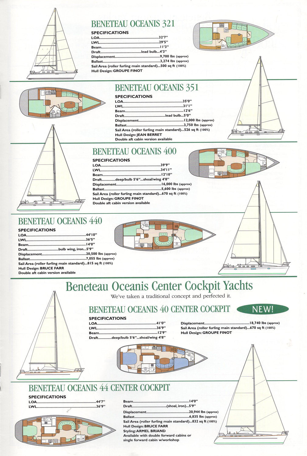 Beneteau 1996 Sail Brochure