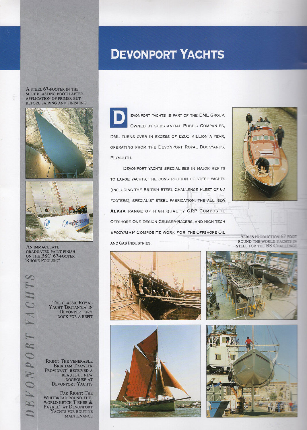 Devonport Yachts Folder Brochure