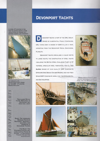 Devonport Yachts Folder Brochure