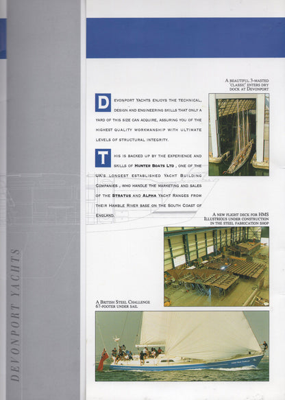 Devonport Yachts Folder Brochure