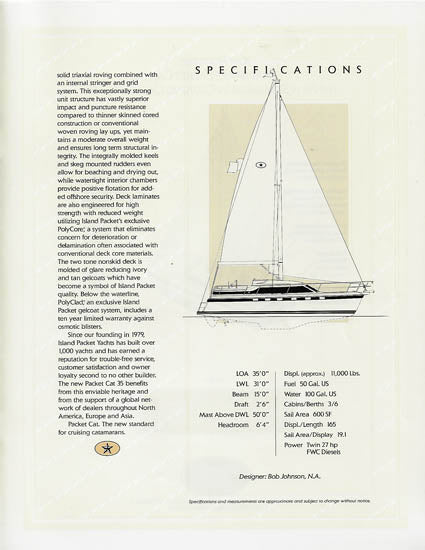 Island Packet Cat 35 Launch Brochure