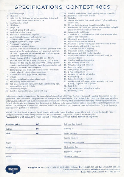 Contest 48CS Specification Brochure