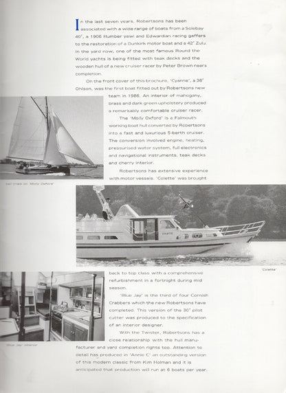 Robertsons Boat Yard Folder Brochure