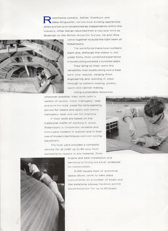 Robertsons Boat Yard Folder Brochure