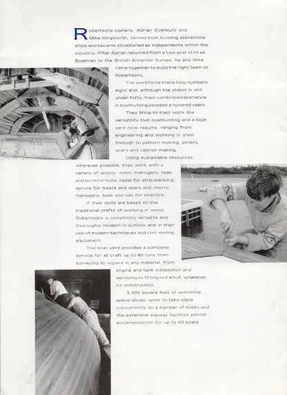 Robertsons Boat Yard Folder Brochure