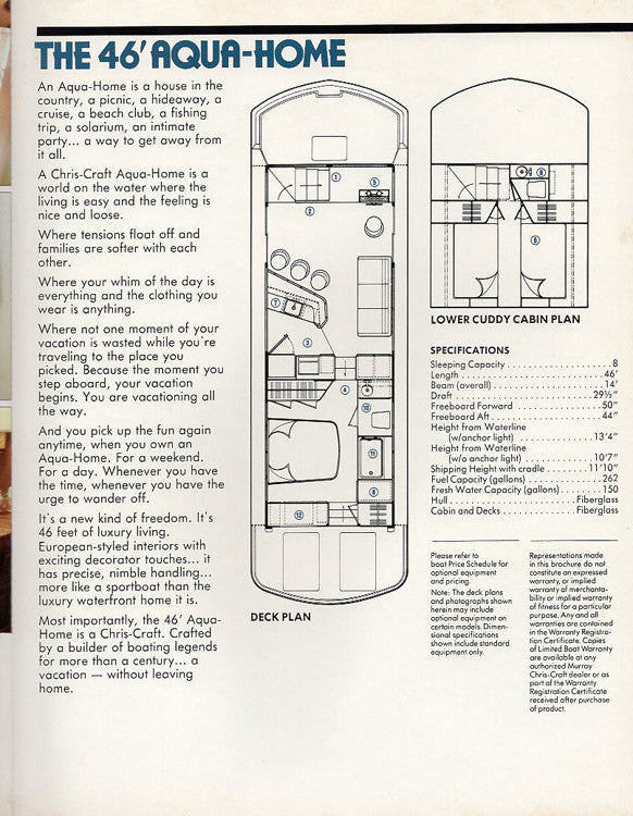 Chris Craft Aqua Home 46 Brochure