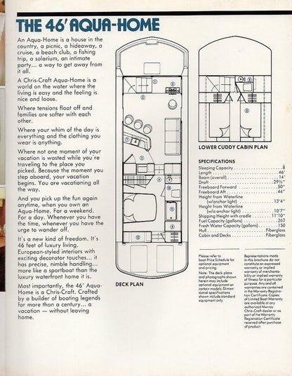 Chris Craft Aqua Home 46 Brochure