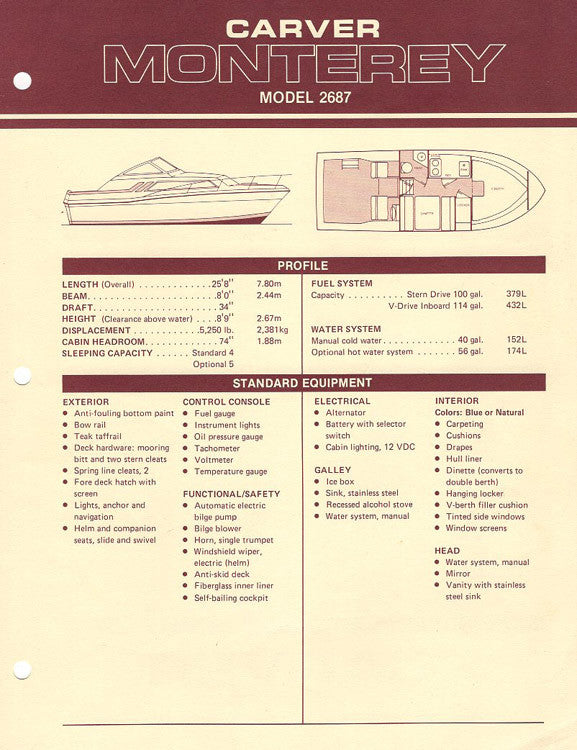 Carver Monterey 2687 Brochure