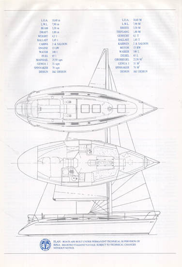 Elan 34 Specification Brochure