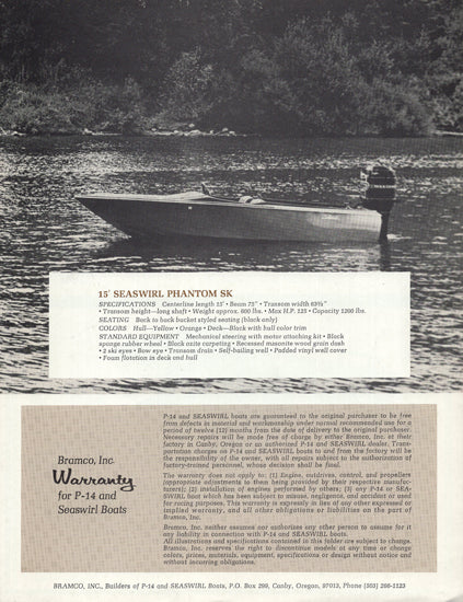 Seaswirl 1970 Brochure
