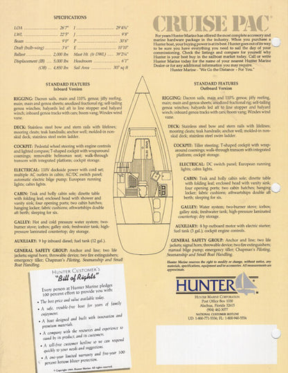 Hunter 27 Brochure