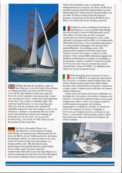 Nautor's Swan 44 Mark II Brochure