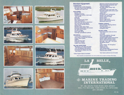 La Belle 1986 Motor Yacht Brochure