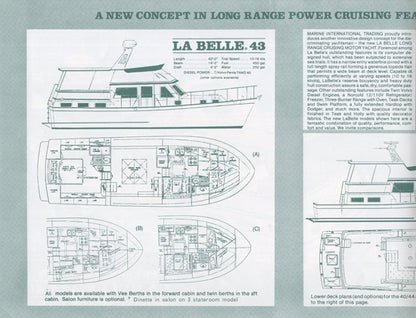La Belle 1986 Motor Yacht Brochure