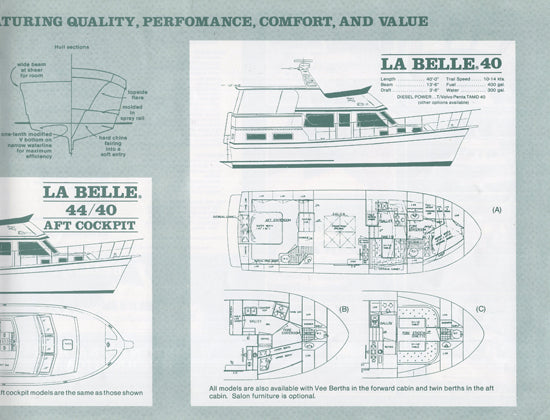La Belle 1986 Motor Yacht Brochure