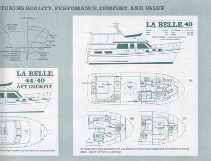La Belle 1986 Motor Yacht Brochure