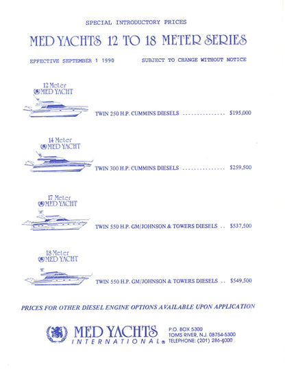 Med Yachts 1990 Brochure