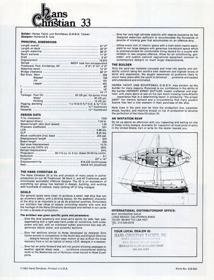 Hans Christian 33 Brochure