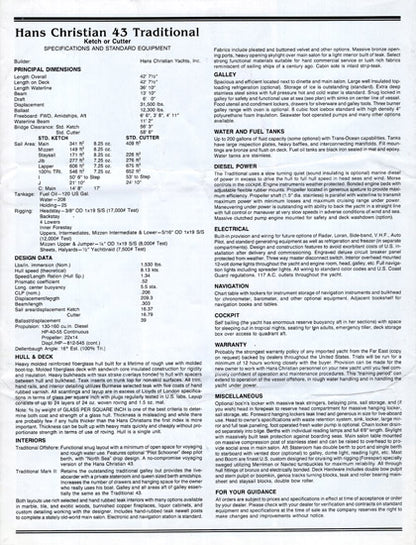 Hans Christian 43 Traditional Brochure