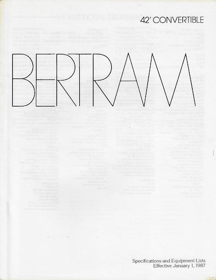 Bertram 42 Convertible Specification Brochure