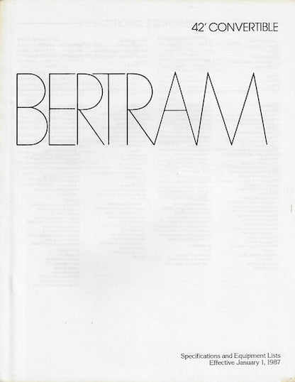 Bertram 42 Convertible Specification Brochure