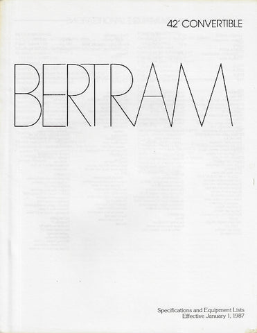 Bertram 42 Convertible Specification Brochure