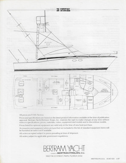 Bertram 38 Special Specification Brochure