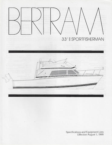 Bertram 33 Sportsman II Specification Brochure