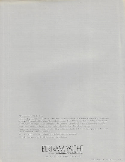 Bertram 31 Flybridge Cruiser Specification Brochure