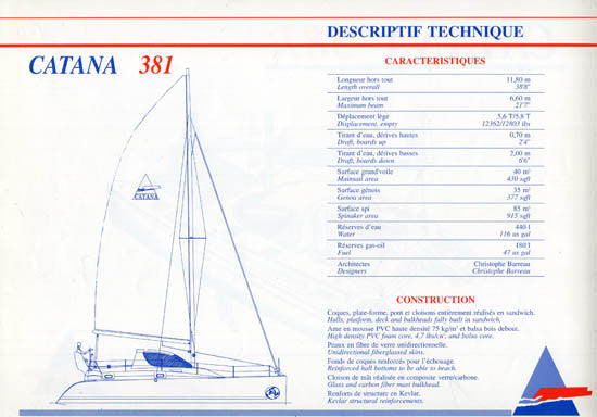 Catana 381 Specification Brochure