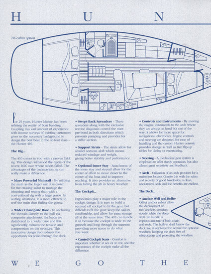Hunter 410 Specification Brochure
