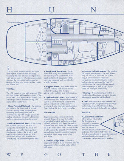 Hunter 410 Specification Brochure