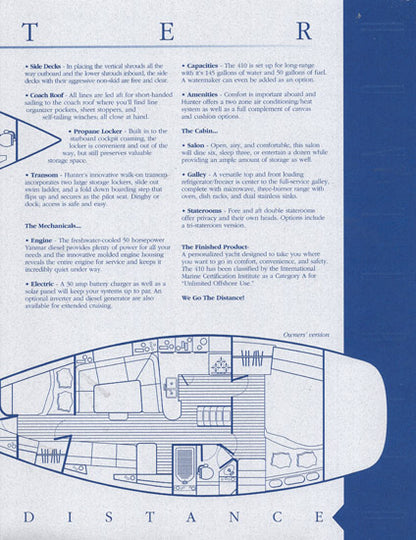 Hunter 410 Specification Brochure
