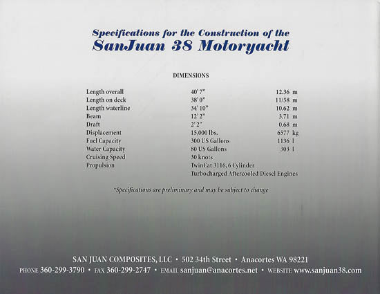 San Juan 38 Preliminary Brochure