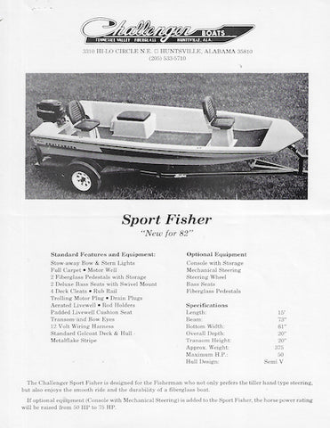 Challenger Sport Fisher Brochure