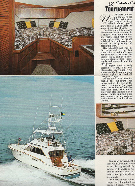 Chris Craft 42 Tournament Fisherman Brochure