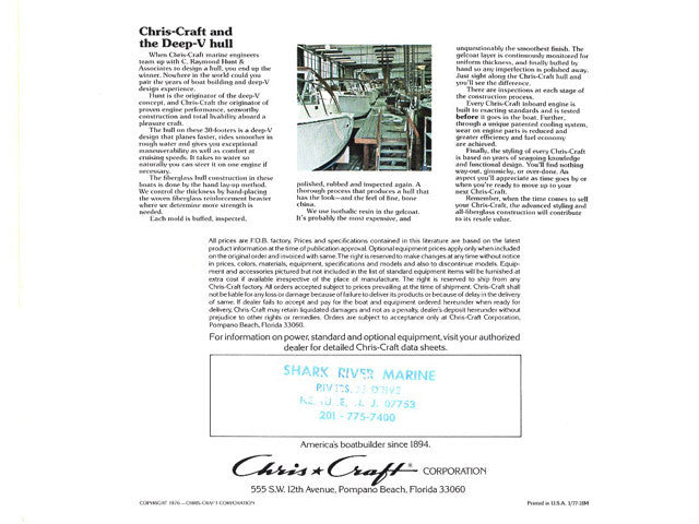 Chris Craft Commander / Sportsman 30 Brochure
