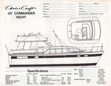 Chris Craft Commander 45 Yacht Specification Brochure