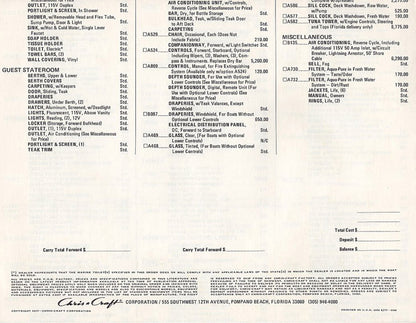 Chris Craft Commander 42 Specification Brochure