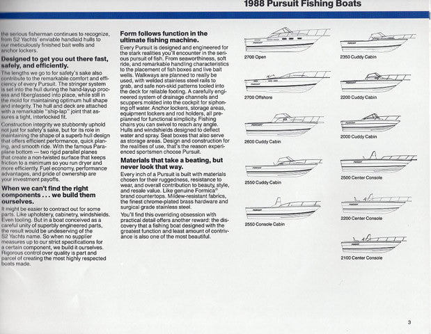 Pursuit 1988 Brochure