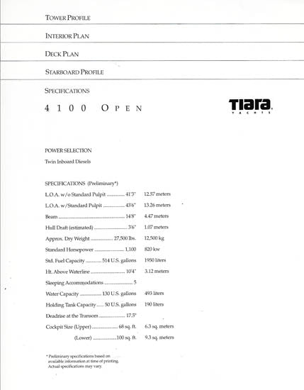 Tiara 4100 Launch Brochure Folder
